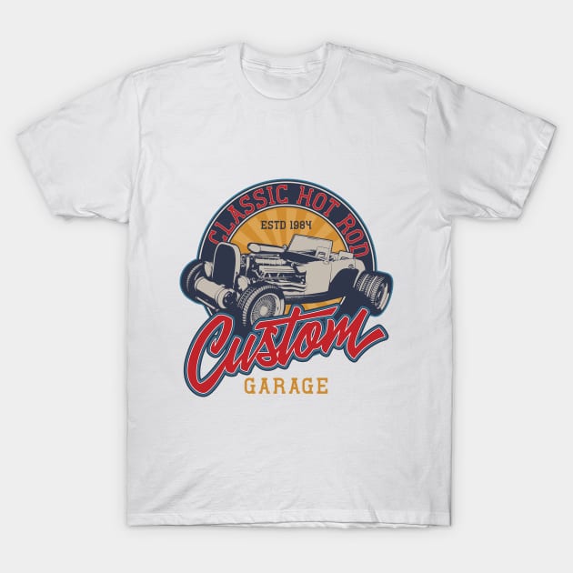 Classic Hot Rod Custom Garage 1984 T-Shirt by Verboten